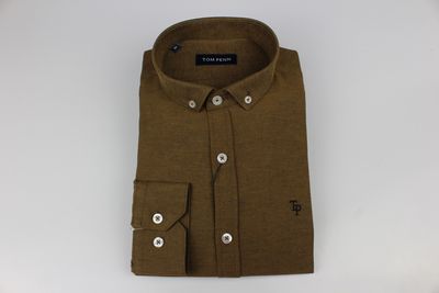 TOM PENN L/S SHIRT COFFEE TP330
