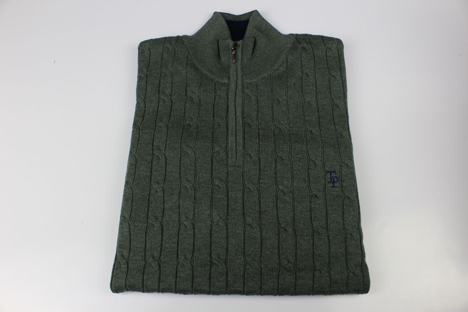 TOM PENN 1/4 ZIP OLIVE TP057K