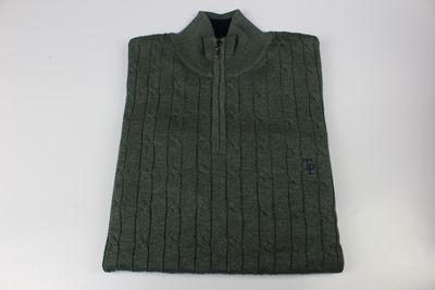 TOM PENN 1/4 ZIP OLIVE TP057K