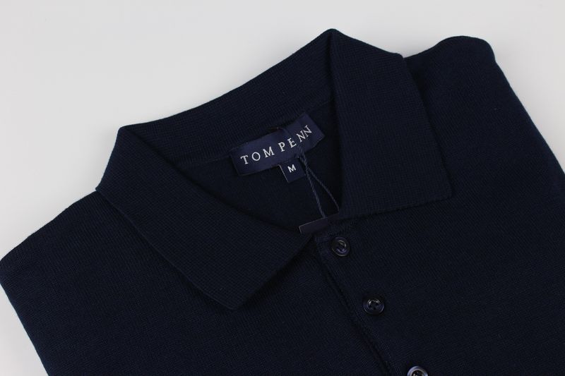 TOM PENN KNITTED POLO NAVY TP055