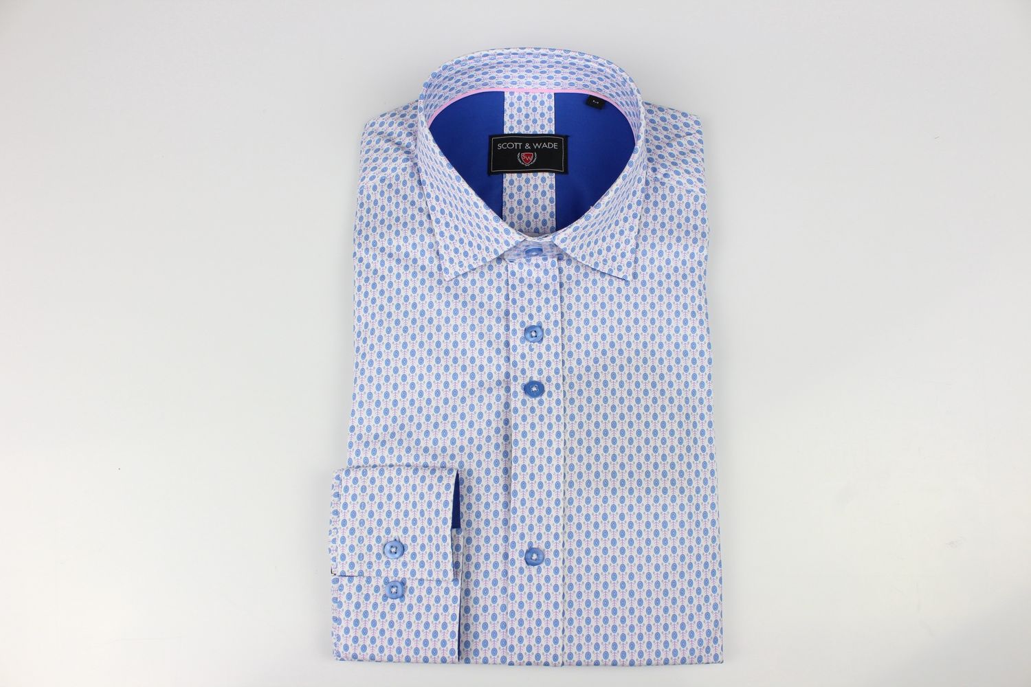 SWLS5361 PATCH LS SHIRT WHITE/BLUE/PINK