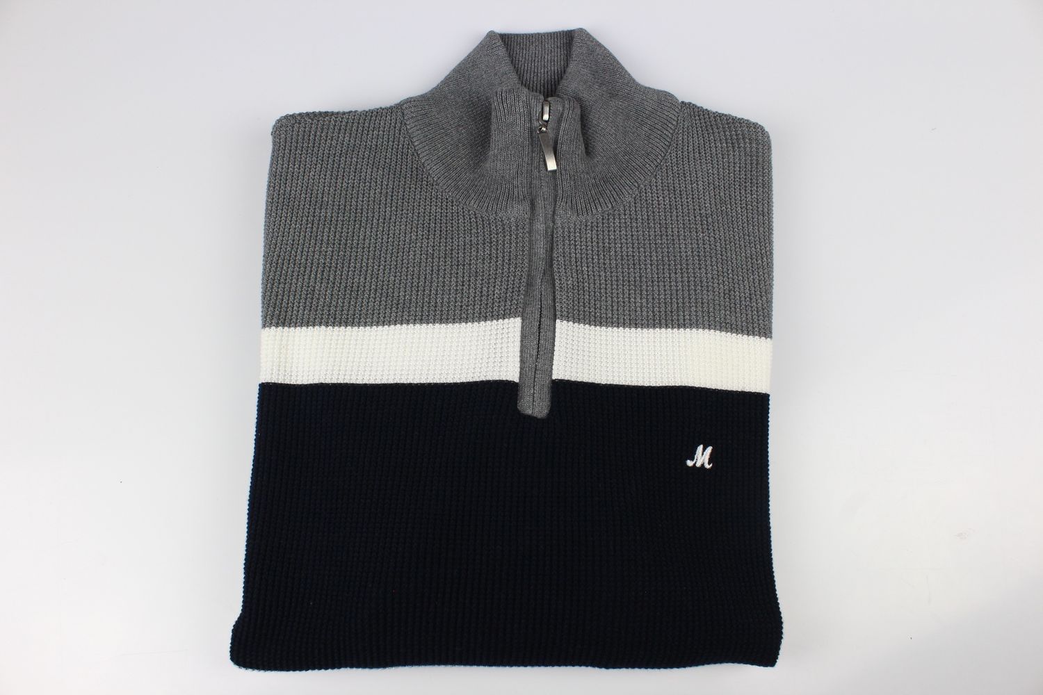 CLINT 1/4 ZIP KNIT ML351473 GREY MARL