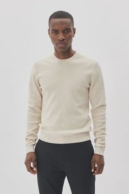 30207195 MALAGOON O NECK KNIT 1411071 OYSTER GREY MELANGE