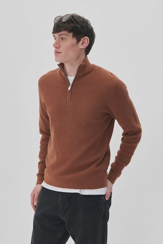 30207192 MALAGOON Z 1/4 ZIP 191242 CAMBRIDGE BROWN