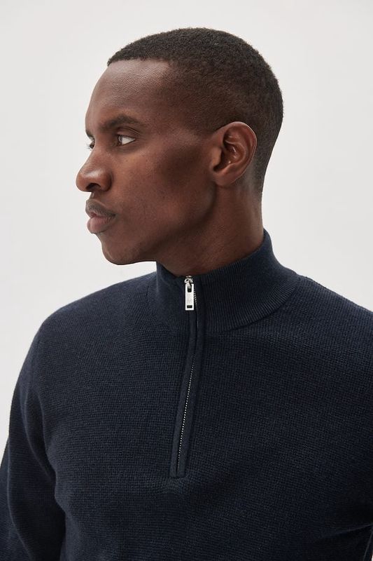 30207192 MALAGOON Z 1/4 ZIP 1940111 DARK NAVY MELANGE