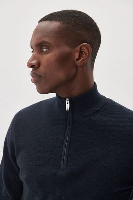 30207192 MALAGOON Z 1/4 ZIP 1940111 DARK NAVY MELANGE