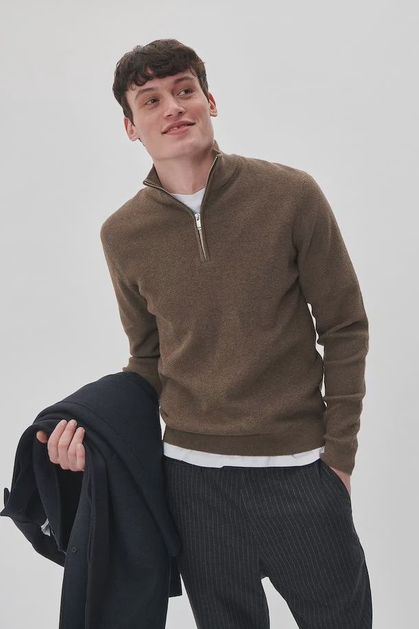 30207192 MALAGOON Z 1/4 ZIP 1908081 MOREL MELANGE