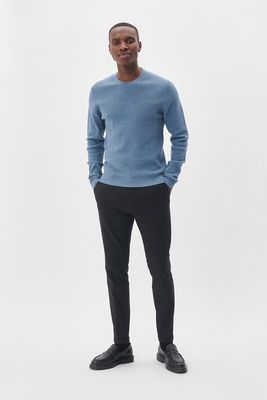 30207195 MALAGOON O NECK KNIT 1840201 CAPTAINS BLUE MELANGE
