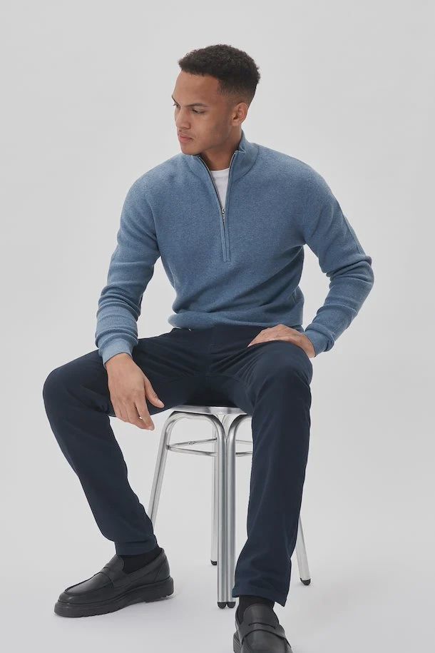 30207192 MALAGOON Z 1/4 ZIP 1840201 CAPTAINS BLUE MELANGE