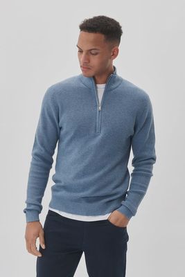 30207192 MALAGOON Z 1/4 ZIP 1840201 CAPTAINS BLUE MELANGE
