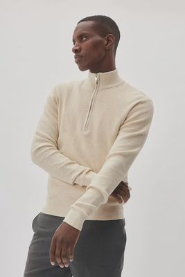 30207192 MALAGOON Z 1/4 ZIP 1411071 OYSTER GREY MELANGE