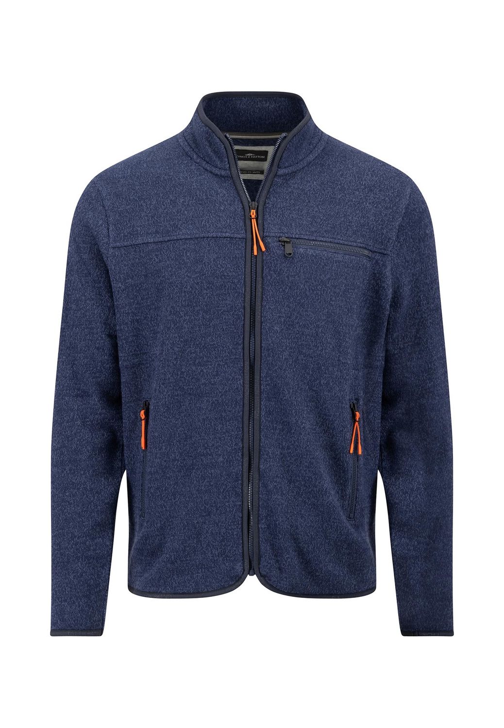 1410 4013 FYNCH HATTON ZIP THROUGH CARDIGAN COL 690 NAVY