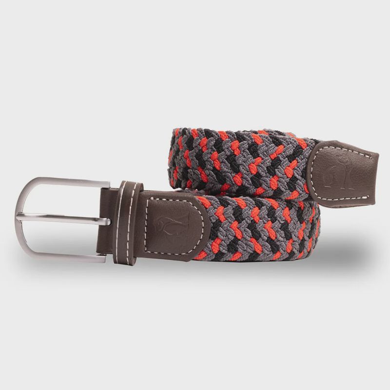 SWOLE PANDA SP RWB 63 GREY/RED  ZIGZAG WOVEN BELT