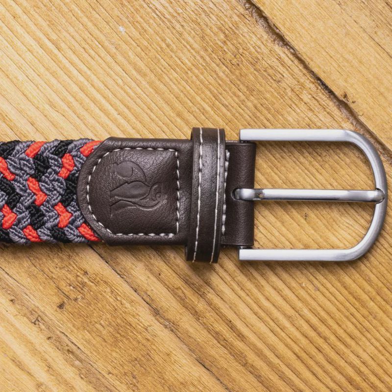 SWOLE PANDA SP RWB 63 GREY/RED  ZIGZAG WOVEN BELT