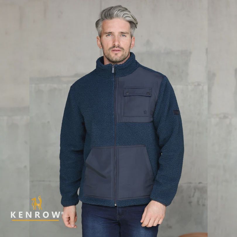 KR709037 HARPER BORG ZIP THROUGH JACKET TEAL