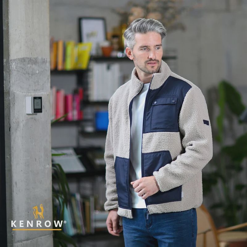 KR709732 HARPER BORG ZIP THROUGH JACKET  PUTTY