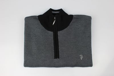 TOM PENN 1/4 ZIP BLK/G TP056K
