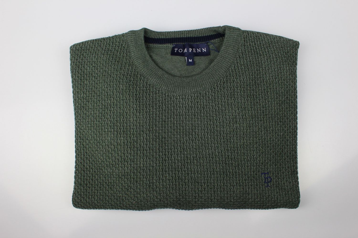 TOM PENN ROUND NECK OLIVE TP058K