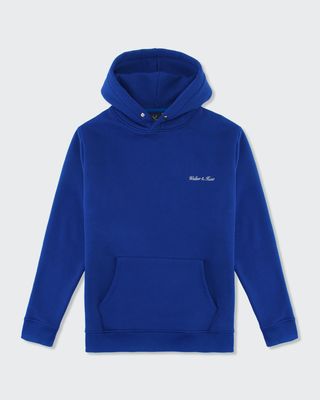WALKER &amp; HUNT SCRIPT HOODIE COBALT BLUE