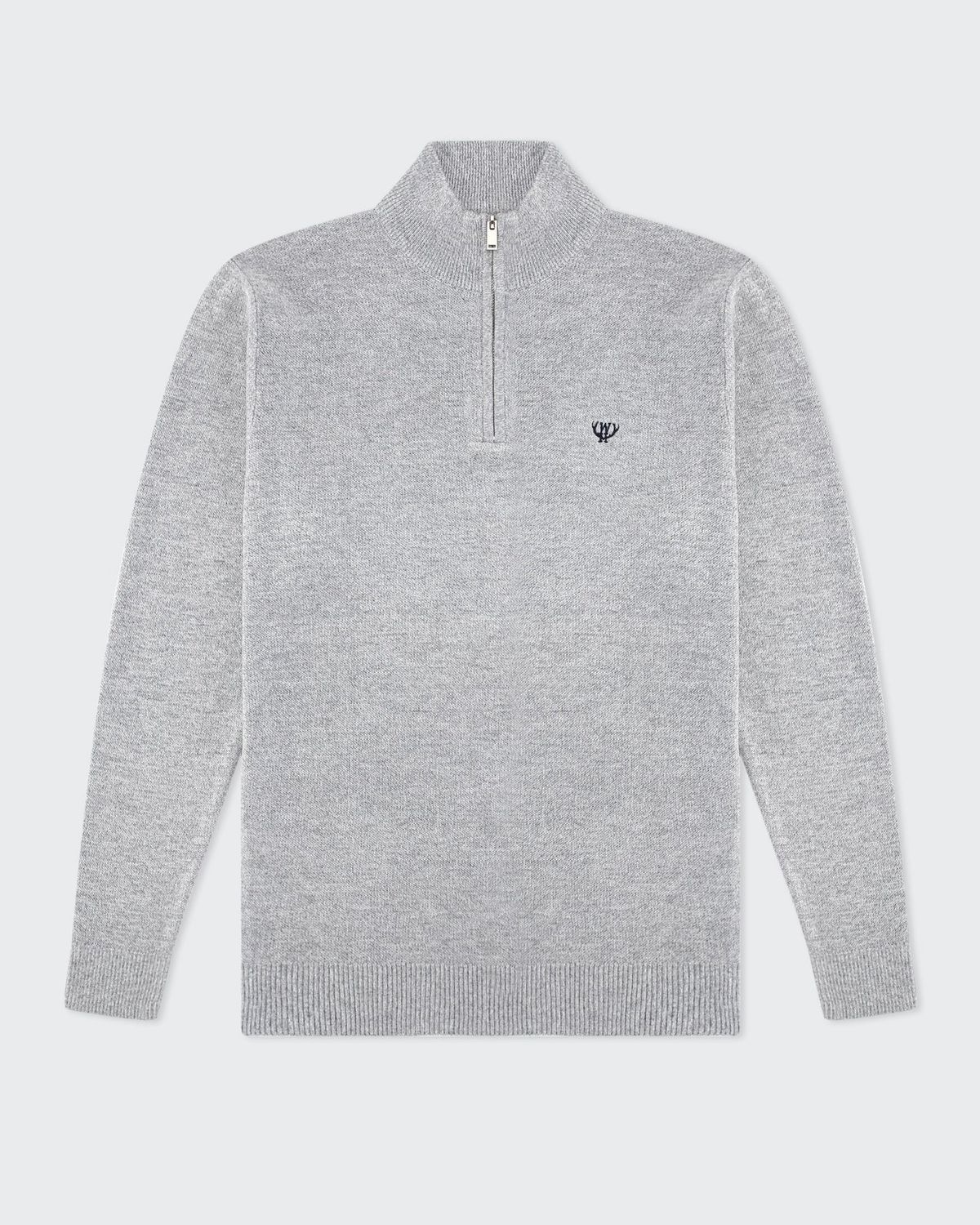 WALKER AND HUNT GREY KNITTED 1/4 ZIP