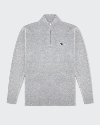 WALKER AND HUNT GREY KNITTED 1/4 ZIP