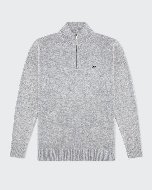 WALKER AND HUNT GREY KNITTED 1/4 ZIP