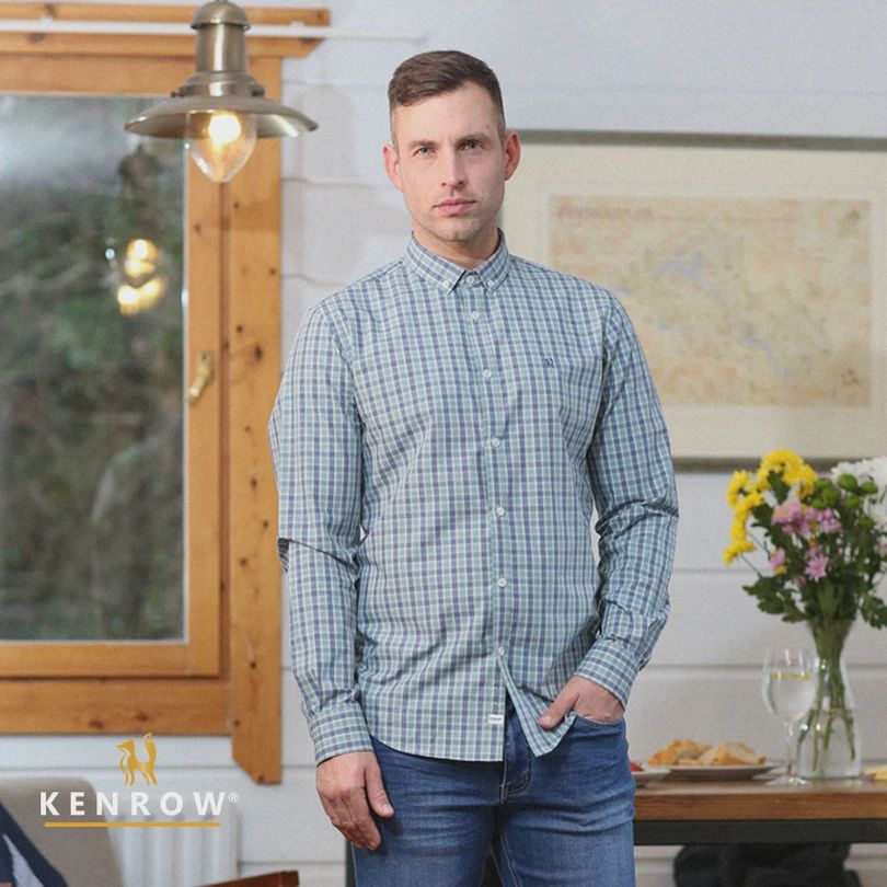 KR6 22037 TED CHECK SHIRT TEAL