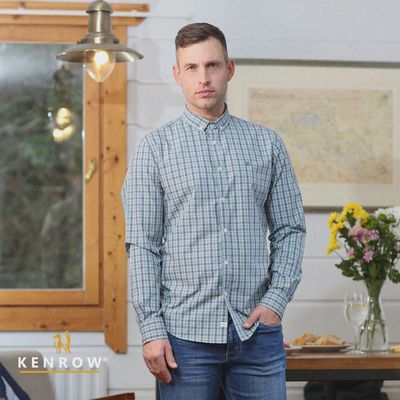 KR6 22037 TED CHECK SHIRT TEAL