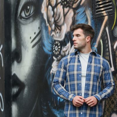 KR5 08178 ETHAN CHECK SHIRT DENIM CHECK