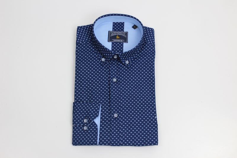 ML 252208 JAGGER L/S SHIRT  NAVY/SKY