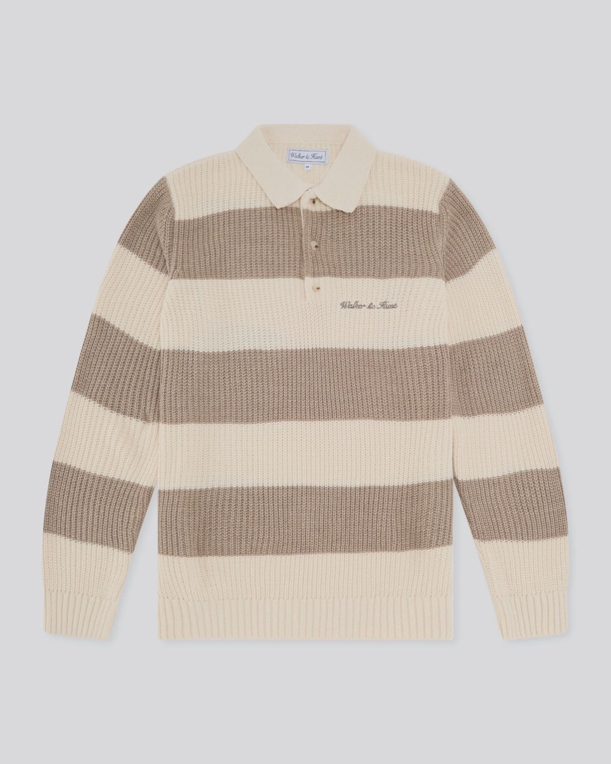 WALKER AND HUNT STRIPED KNIT ECRU &amp; CREAM