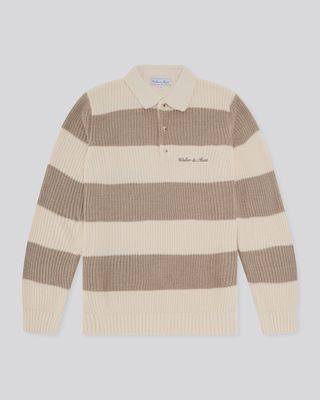 WALKER AND HUNT STRIPED KNIT ECRU &amp; CREAM