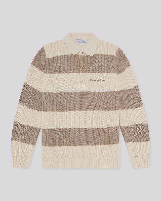 WALKER AND HUNT STRIPED KNIT ECRU &amp; CREAM