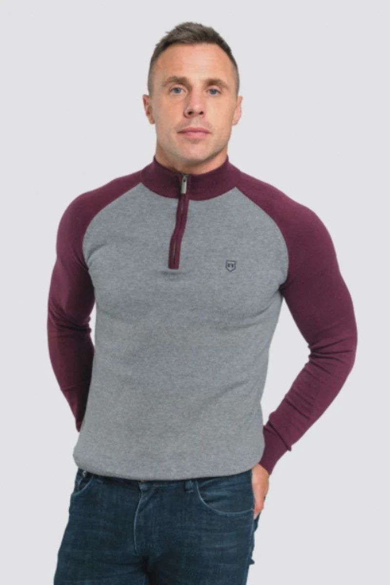 WINTERVELDT 1/4 ZIP PLUM STEEL