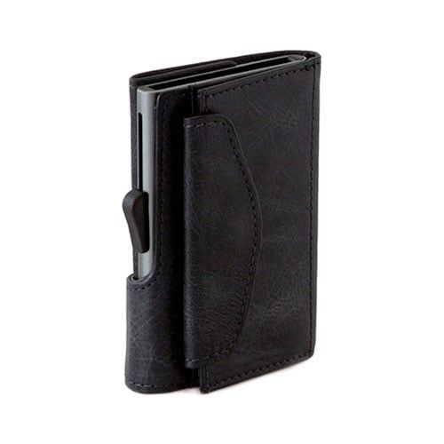 RFID SECURE WALLET CS VINTAGE LEATHER WITH COIN HOLDER BLACKWOOD 2007 COIN