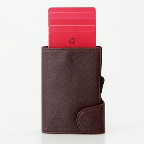 RFID SECURE WALLET CS LEATHER WALLET 1703 DARK BROWN