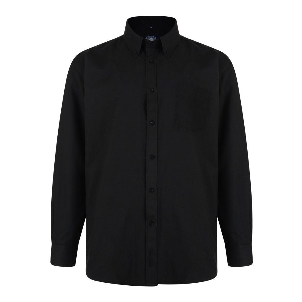 L/S Oxford Shirt, Colour: Black, Clothes Size: 2XL