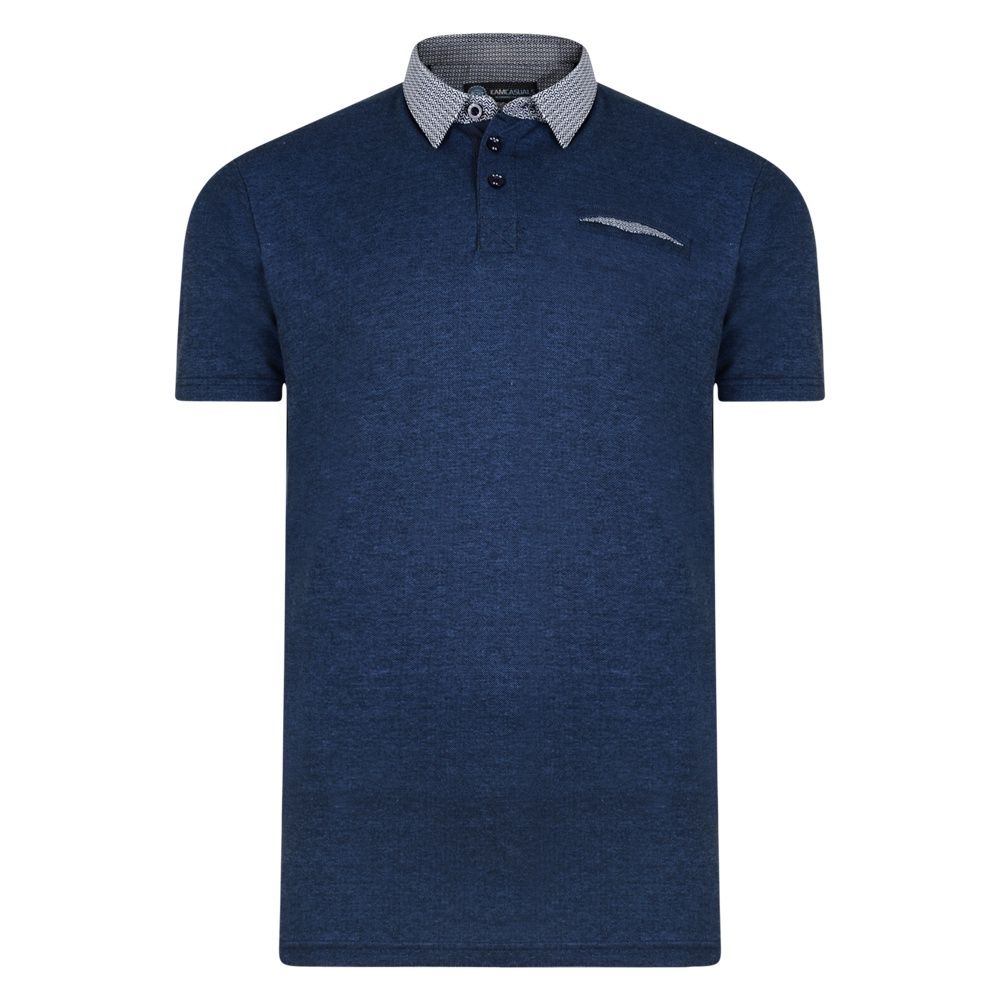 Contrast Collar Melange Polo