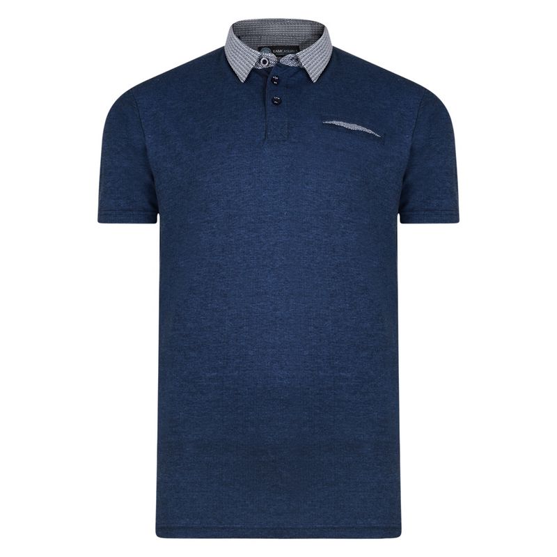 Contrast Collar Melange Polo