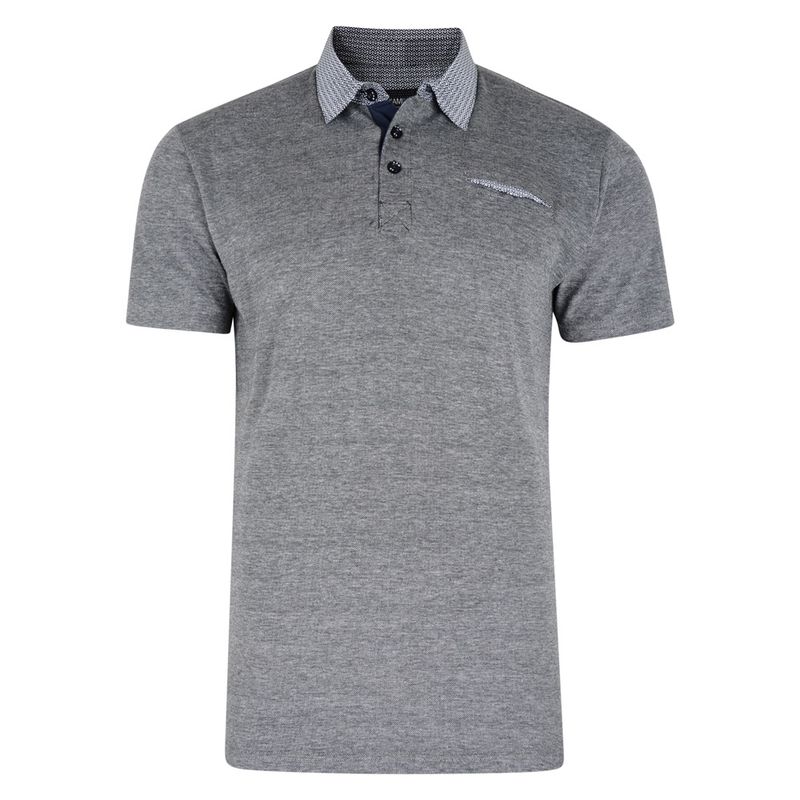 Contrast Collar Melange Polo
