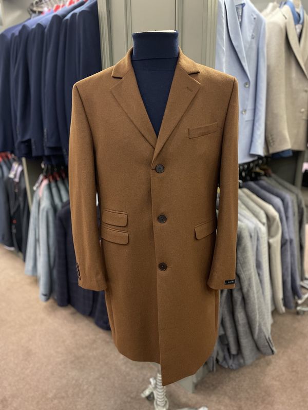 TB252ORN/320 PREMIUM TAN MELTON REG OVERCOAT