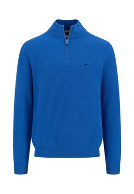 1513 222 FYNCH HATTON 1/4 ZIP KNIT COL 628 STRONG BLUE