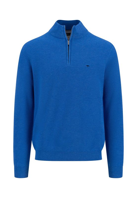1513 222 FYNCH HATTON 1/4 ZIP KNIT COL 628 STRONG BLUE