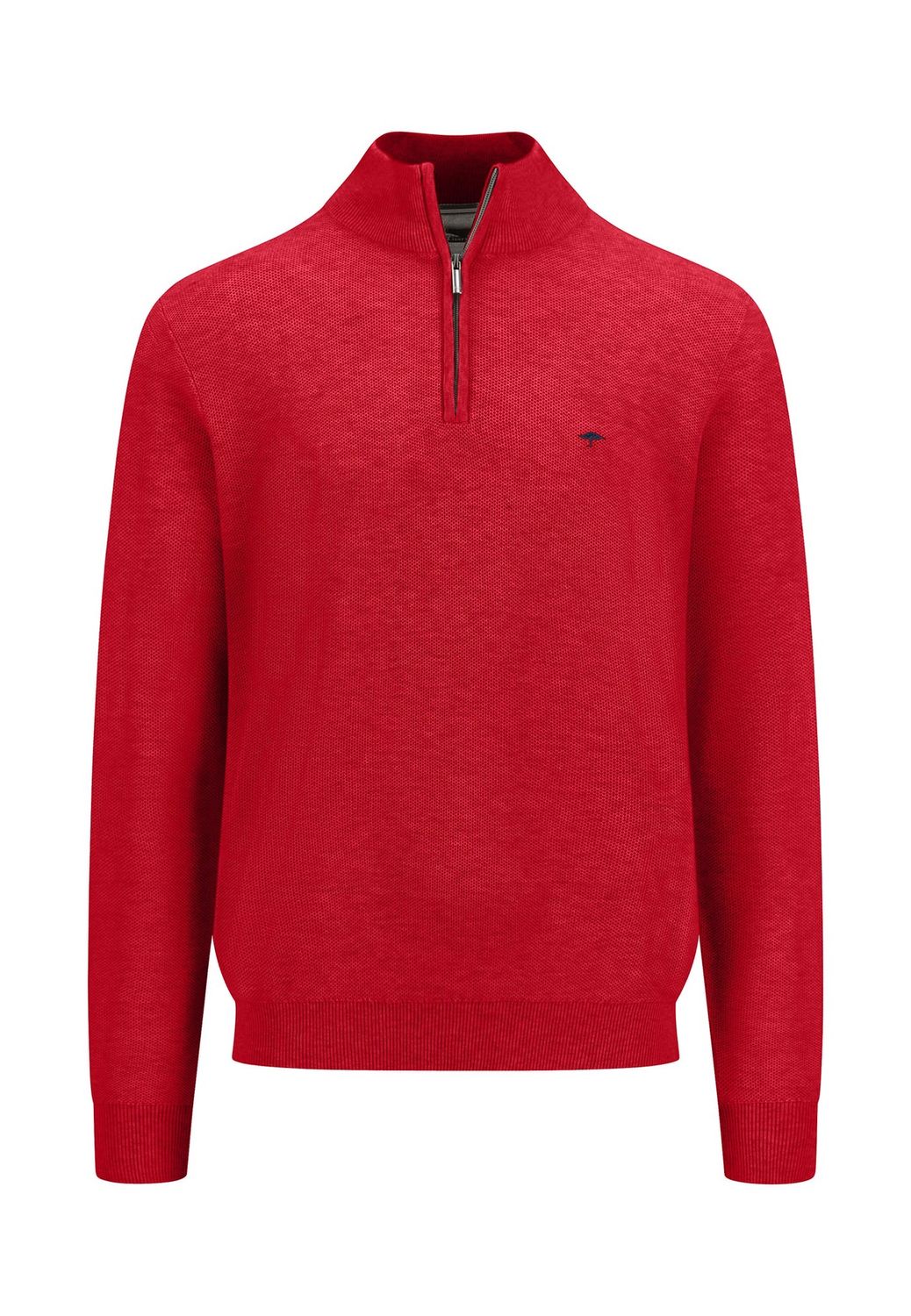 1513 222 FYNCH HATTON 1/4 ZIP KNIT COL 363 POPPY RED