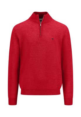 1513 222 FYNCH HATTON 1/4 ZIP KNIT COL 363 POPPY RED