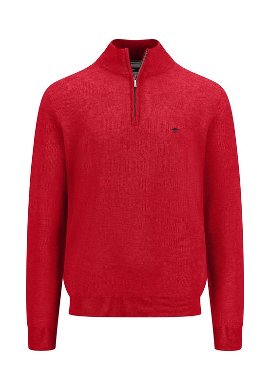 1513 222 FYNCH HATTON 1/4 ZIP KNIT COL 363 POPPY RED