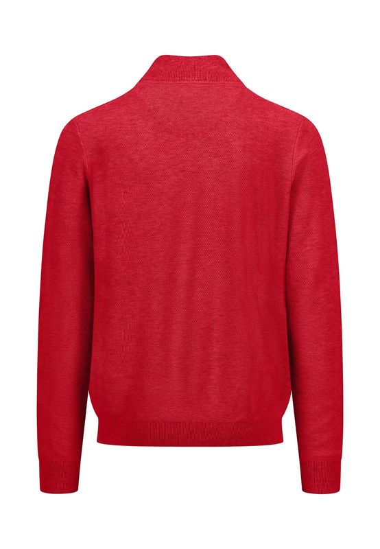 1513 222 FYNCH HATTON 1/4 ZIP KNIT COL 363 POPPY RED