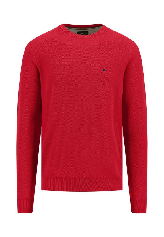 1513 220 FYNCH HATTON O NECK KNIT COL 363 POPPY RED