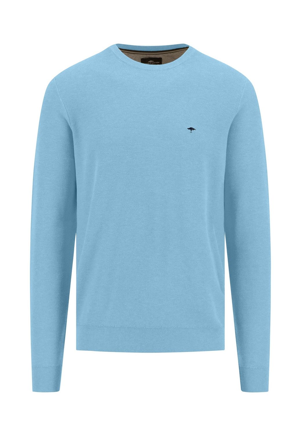 1513 220 FYNCH HATTON O NECK KNIT COL 629 SPLASHY OCEAN