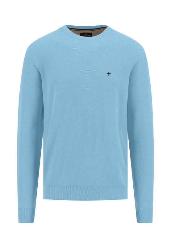 1513 220 FYNCH HATTON O NECK KNIT COL 629 SPLASHY OCEAN